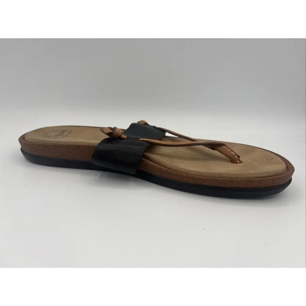 GH Bass & Co Sunjuns Shannon Sandals Womens Size‎ 9.5 Brown Thong Flip Flop